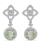 Pendientes de Plata con Amatista Verde y Topacio Blanco