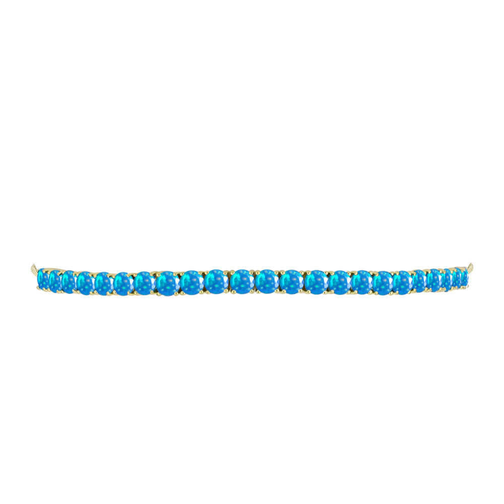 Pulsera de Plata Bañada en Oro con Ópalo Paraíso de Etiopia 2 