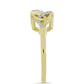 Anillo de Plata Bañada en Oro con Diamante blanco y Topacio Blanco