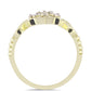 Anillo de Plata Bañada en Oro con Diamante blanco