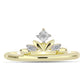 Anillo de Plata Bañada en Oro con Diamante blanco