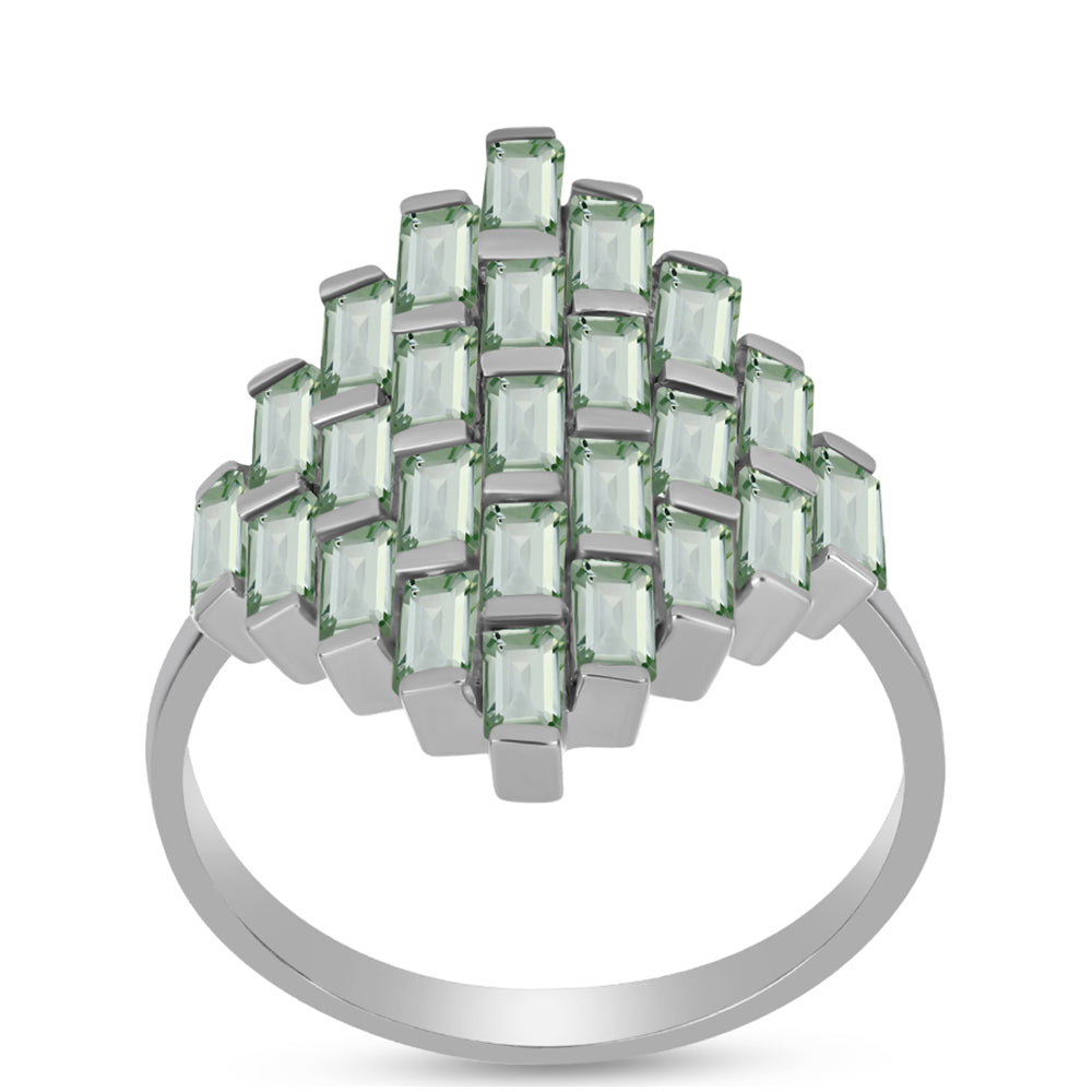 Anillo de Plata con Amatista Verde 2 