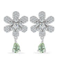 Pendientes de Plata con Amatista Verde y Topacio Blanco