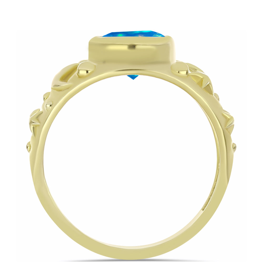 Anillo de Plata Bañada en Oro con Ópalo Paraíso de Etiopia