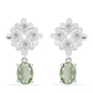Pendientes de Plata con Amatista Verde y Topacio Blanco