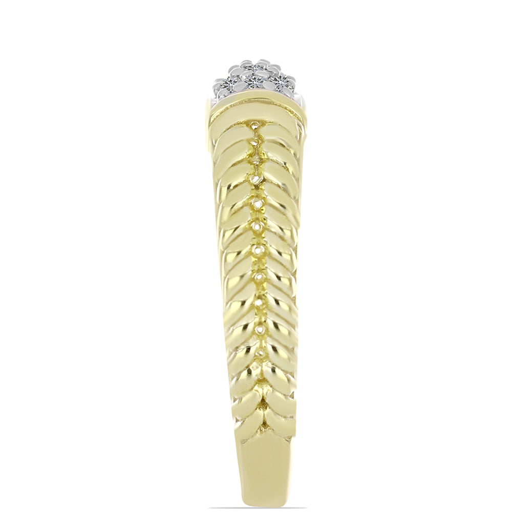 Anillo de Plata Bañada en Oro con Diamante blanco 4 