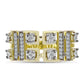 Anillo de Plata Bañada en Oro con Diamante blanco y Topacio Blanco
