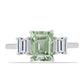 Anillo de Plata con Amatista Verde y Topacio Blanco