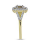 Anillo de Plata Bañada en Oro con Diamante blanco y Topacio Blanco