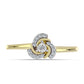 Anillo de Plata Bañada en Oro con Diamante blanco y Topacio Blanco