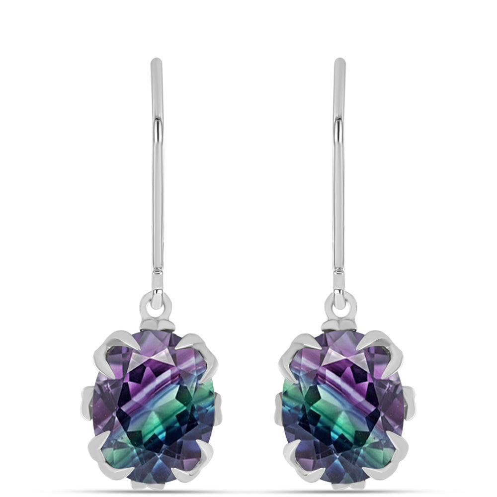 Pendientes de Plata con Fluorita cebra 1 