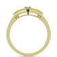 Anillo de Plata Bañada en Oro con Diamante blanco y Topacio Blanco