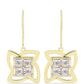 Pendientes de Plata Bañada en Oro con Diamante blanco