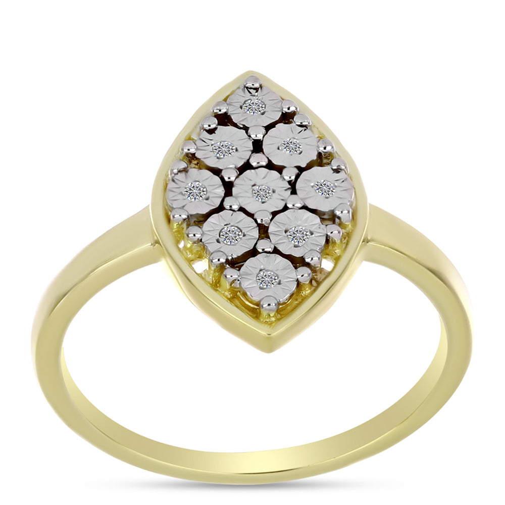 Anillo de Plata Bañada en Oro con Diamante blanco