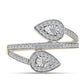 Anillo de Plata Bañada en Oro con Diamante blanco y Topacio Blanco