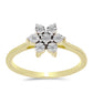 Anillo de Plata Bañada en Oro con Diamante blanco