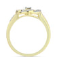 Anillo de Plata Bañada en Oro con Diamante blanco y Topacio Blanco