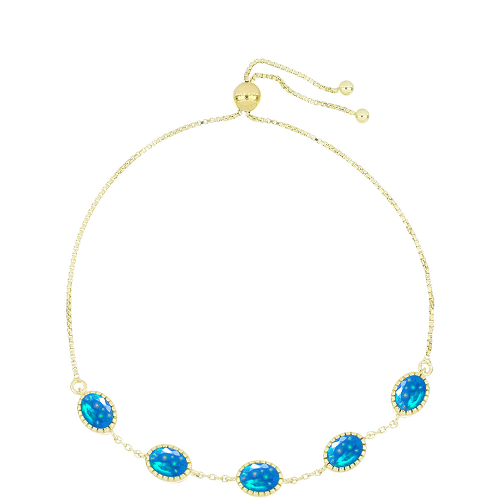 Pulsera de Plata Bañada en Oro con Ópalo Paraíso de Etiopia 1 