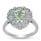 Anillo de Plata con Amatista Verde y Topacio Blanco