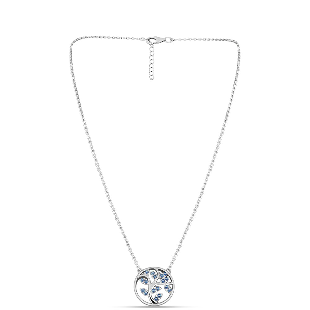 Collar de Plata con Moisanita azul océano 1 