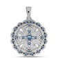 Colgante de Plata con Moisanita azul océano