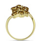 Anillo de Plata Bañada en Oro con Cuarzo Coñac