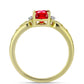 Anillo de Plata Bañada en Oro con Ágata Roja y Topacio Blanco