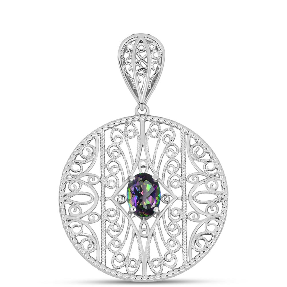 Colgante de Plata con Cuarzo Místico Verde de Brasil