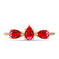 Anillo de Plata Bañada en Oro con Ágata Roja