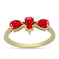 Anillo de Plata Bañada en Oro con Ágata Roja