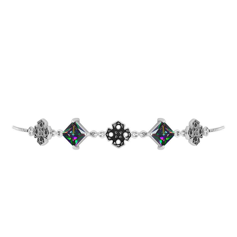 Pulsera de Plata con Cuarzo Místico Verde de Brasil 2 