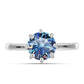 Anillo de Plata con Moisanita azul océano