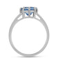 Anillo de Plata con Moisanita azul océano