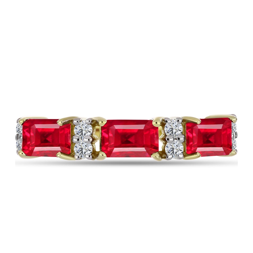 Anillo de Plata Bañada en Oro con Ágata Roja y Topacio Blanco 2 