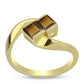 Anillo de Plata Bañada en Oro con Cuarzo Coñac