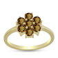 Anillo de Plata Bañada en Oro con Cuarzo Coñac