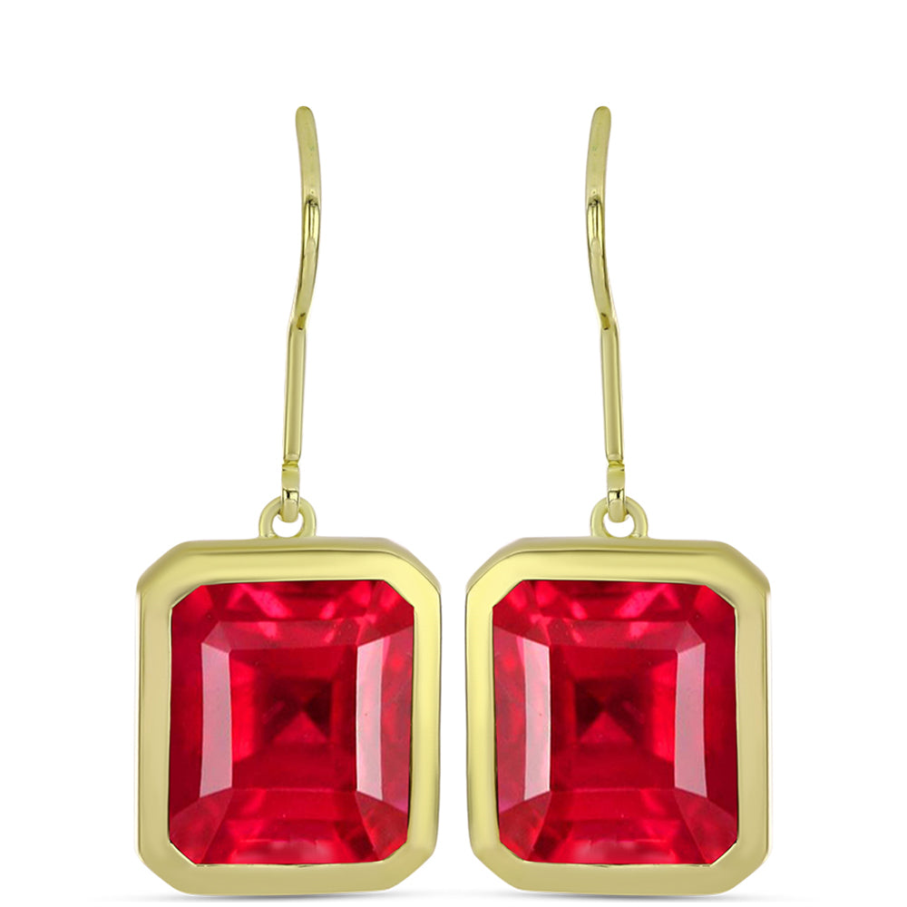 Pendientes de Plata Bañada en Oro con Ágata Roja 1 