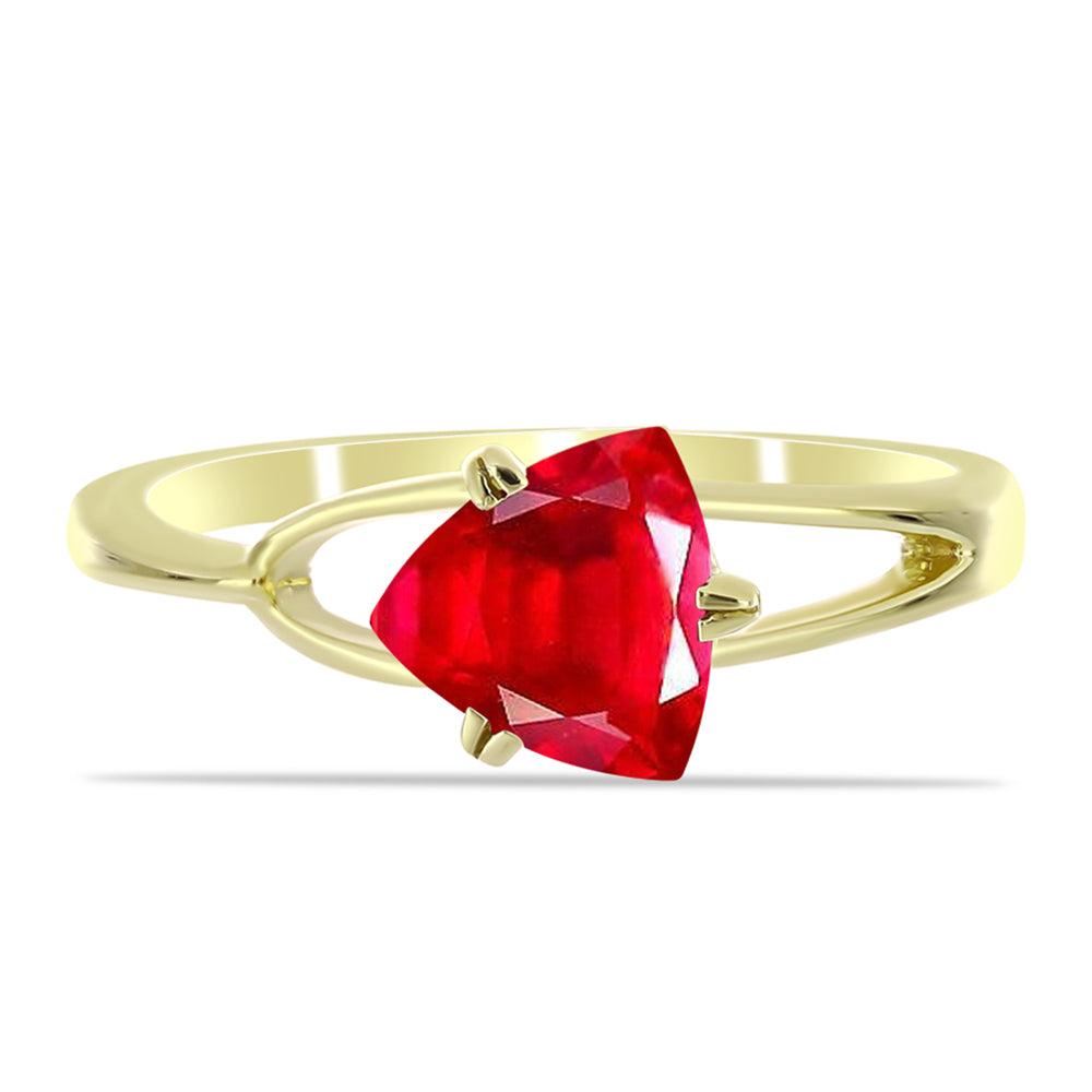 Anillo de Plata Bañada en Oro con Ágata Roja 1 