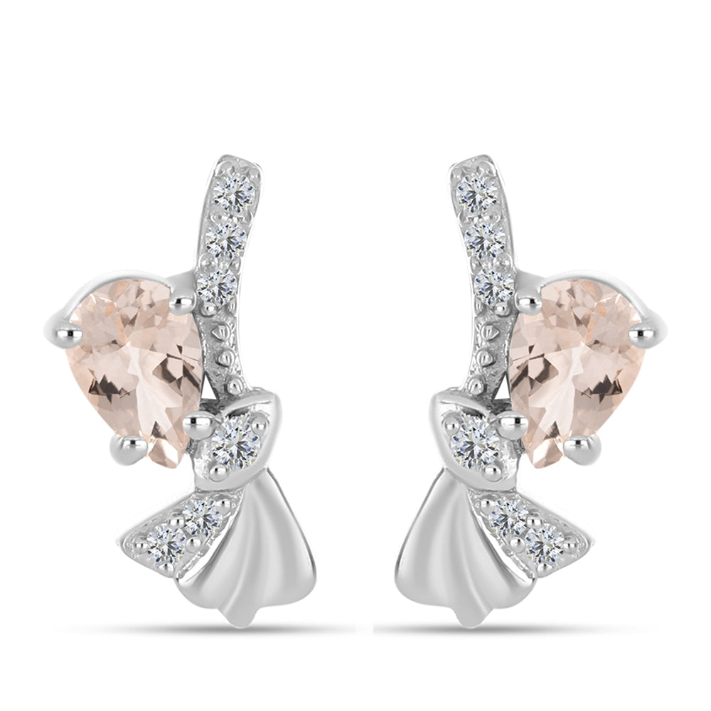 Pendientes de Plata con Morganita de Gozareh y Topacio Blanco 1 