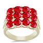 Anillo de Plata Bañada en Oro con Ágata Roja