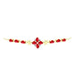 Pulsera de Plata Bañada en Oro con Ágata Roja y Topacio Blanco
