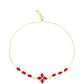 Pulsera de Plata Bañada en Oro con Ágata Roja y Topacio Blanco