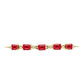Pulsera de Plata Bañada en Oro con Ágata Roja