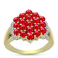 Anillo de Plata Bañada en Oro con Ágata Roja y Topacio Blanco