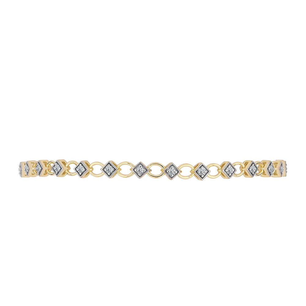Pulsera de Plata Bañada en Oro con Diamante certificado y cultivado en laboratorio 2 