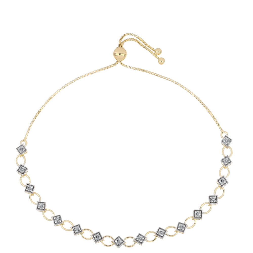 Pulsera de Plata Bañada en Oro con Diamante certificado y cultivado en laboratorio 1 