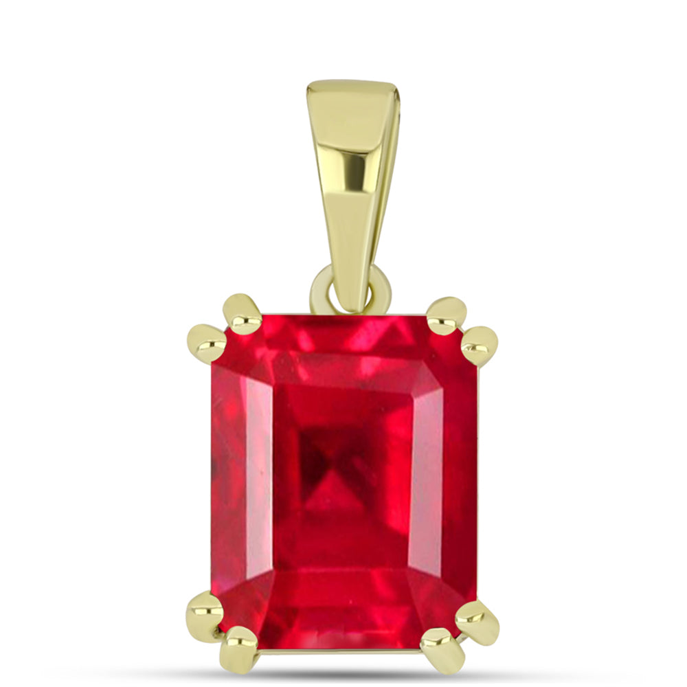 Colgante de Plata Bañada en Oro con Ágata Roja 1 