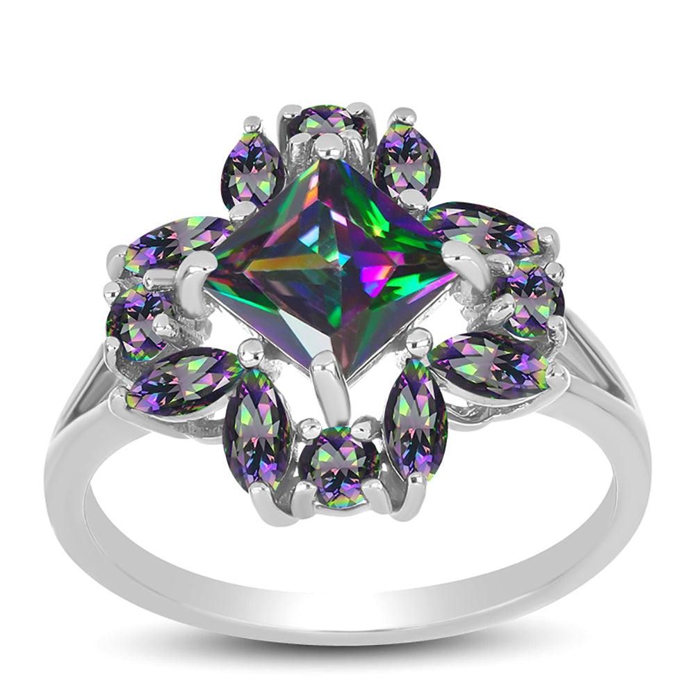 Anillo de Plata con Cuarzo Místico Verde de Brasil 3 