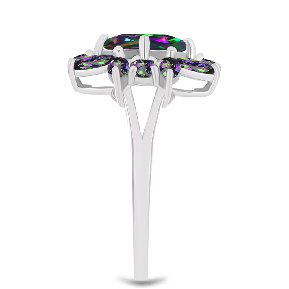 Anillo de Plata con Cuarzo Místico Verde de Brasil 4 