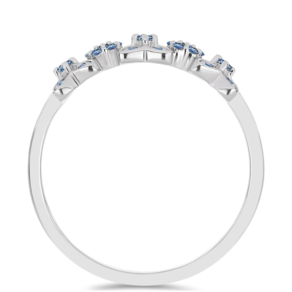 Anillo de Plata con Moisanita azul océano 2 